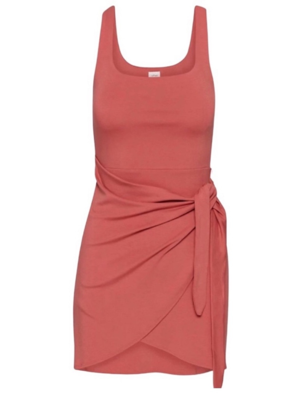 Wilfred Aritzia Saturn Wrap Mini Tank Dress Size M Terracotta Knit Sleeveless